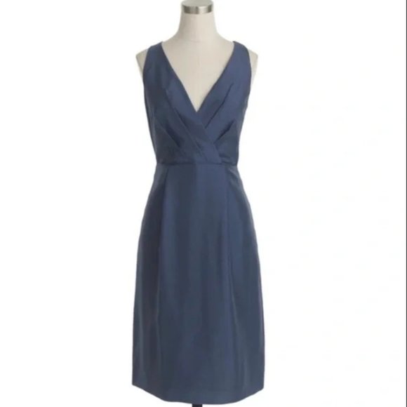 J. Crew Dresses & Skirts - J. Crew Liza Silk Surplice V Formal Bridesmaid Sleeveless Cocktail Dress